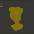 Golden Sculpted Bust With Intricate Hairstyle And Smiling Face On Dark Background