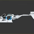Futuristic White Aerial Vehicle Concept With Blue Transparent Cockpit And Streamlined Design