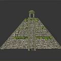 Mayan Pyramid Ancient Stone Structure With Stepped Sides Temple On Top And Greenery