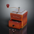 Wooden Manual Coffee Grinder Kitchen Appliance With Coffee Beans And Grinding Drawer