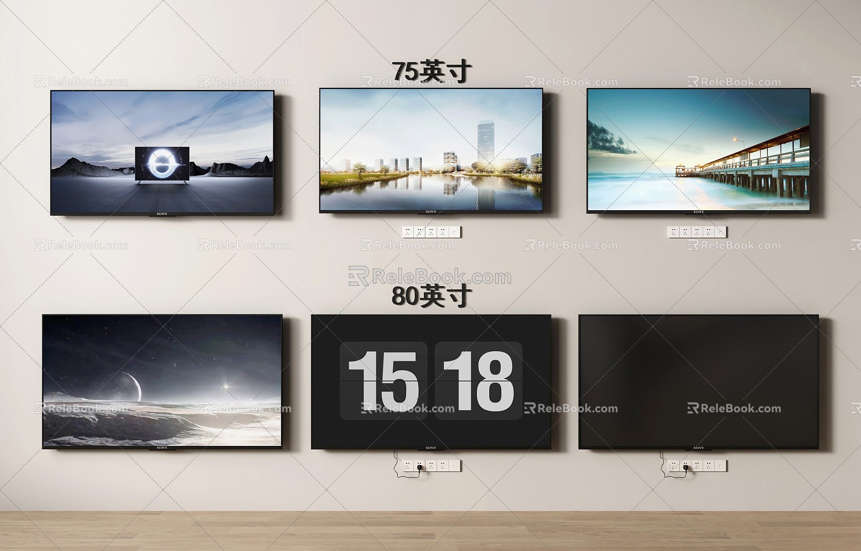 Modern TV TV TV Mural TV Full Screen TV 3d model