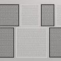 Wrought Iron Decorative Grid Panels In Various Patterns With Black White Frames 3d model