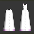 White Costume Capes With Pink Accents And Horn Design For Stylish Outfits