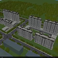 Modern High Rise Residential Buildings With Green Surroundings and Tree Areas