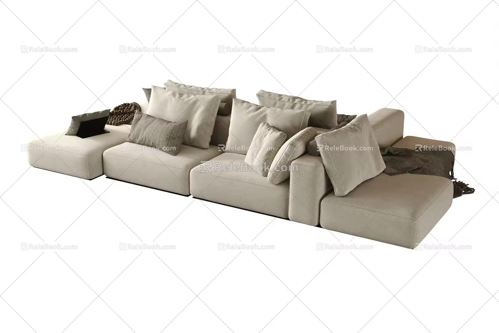 Modern Multi-Person Sofa minotti Sofa poliform Sofa Casual Sofa Living Room Sofa In-line Sofa 3d model