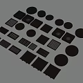 Essential Household Drain Covers With Various Shapes And Designs On Gray Ground