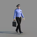 Modern Man Traffic Police 3d model