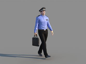 Modern Man Traffic Police 3d model