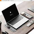 Modern Apple Laptop with iPhone AirPods and Apple Watch in Desk Setup