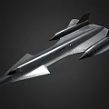 Sleek Silver Fighter Jet With Dual Engines On Dark Background 3d model