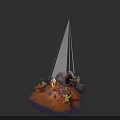 Fantasy Characters And Creatures In Adventure Party With Archer Warrior Orcs And Armored Mage