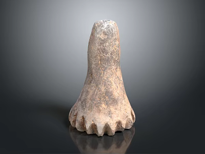 Natural Scenic View With Conical Rock Formation And Jagged Protrusions On Dark Background 3d model