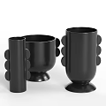 Modern Black Decorative Ornament Set With Unique Shapes For Home Decor