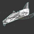 Futuristic Fighter Jet 3D Model With Sleek Structure And Blue Light Accents