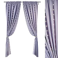 Golden Striped Curtains With White Dots For Home Decor In Light Blue Pink Purple