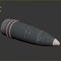 3D Rendered Weapon Bullet With Blue Metallic Body Silver Accents And White Tip
