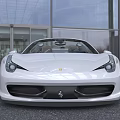 Sleek White Convertible Sports Car Parked Outdoor With Modern Building Background