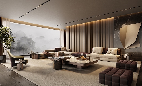 Minotti Milotti Living Room 3d model