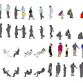 Modern multiplayer character combination 3d model