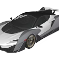 Sleek Silver Sports Car With Aerodynamic Design And Carbon Fiber Accents