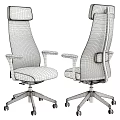Ergonomic Office Chair With Black Blue White Mesh Back And Swivel Base Design