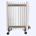 Portable Electric Radiator Heater With Adjustable Control Knobs Fins And Wheels 3d model