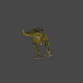 Green T-Rex Dinosaur Model With Open Mouth In Red Rock Natural Setting