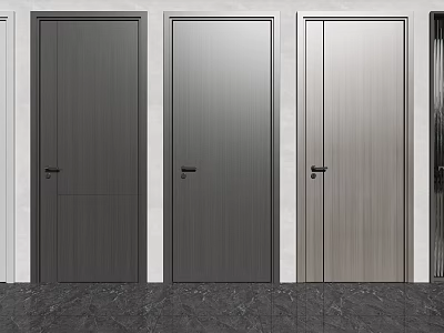 Modern Interior Hinged Doors With Various Color Finishes For Home Design 3d model