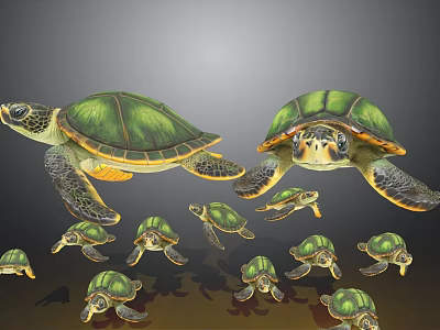 Sea turtle sea turtle giant turtle snapping turtle water turtle Brazilian turtle green turtle adorable tortoise turtle ornaments toy sea beast 3d model