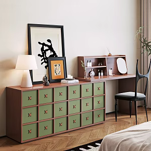 Modern Antique Dressing Table Lamp Decorative Painting Ornaments Antique Chair Cosmetics 3d model