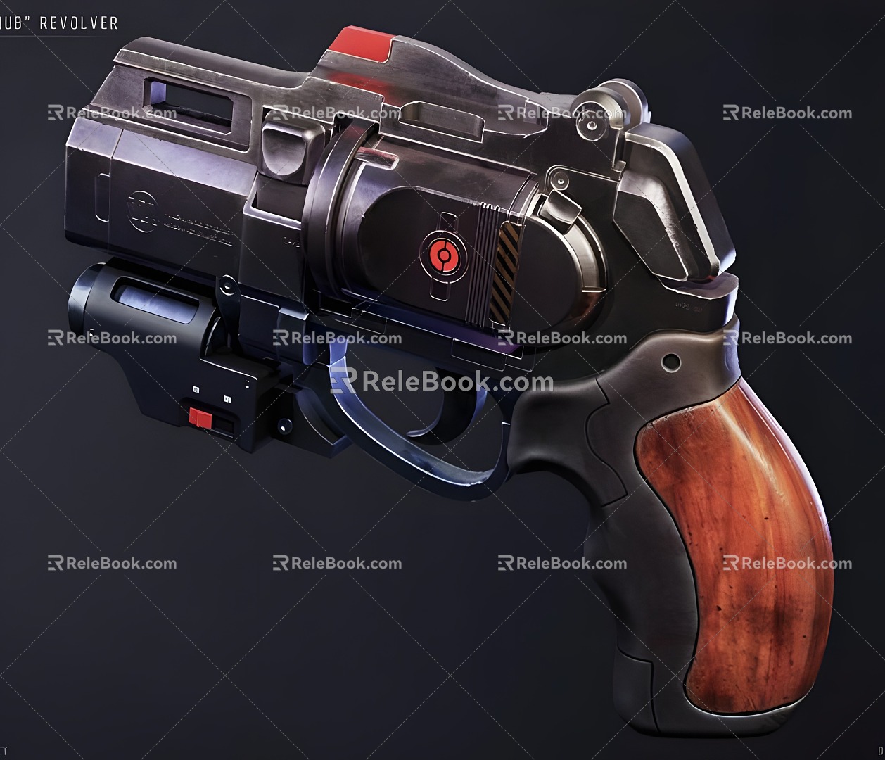 modern pistol cyberpunk revolver model