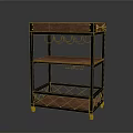 Multi Tier Wine Rack With Metal Frame And Wooden Shelves On Wheels
