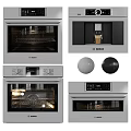 BOSCH Built in Kitchen Appliances With Oven Coffee Machine Control Panel And Interior Lighting