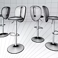 Modern Adjustable Bar Stools With Wooden Backrest Seat And Metal Base