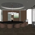 Modern private dining box 3d model
