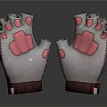Sporty Protective Gloves With Pink Pads And Gray Breathable Mesh Material