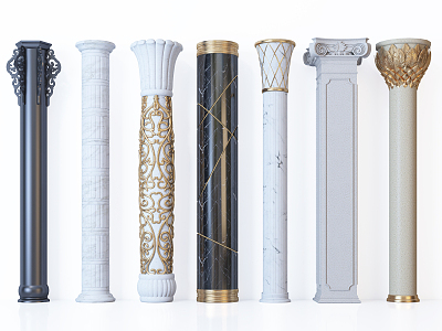 European Roman Column Decorative Column 3d model