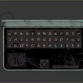 Modern Portable Electronic Device With Open Screen Green 7 Logo And Pink Keyboard