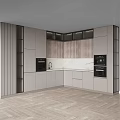 Modern Kitchen Interior Featuring Stylish Cabinets And Island Countertop With Appliances