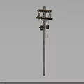 Industrial Style Decorative Utility Pole Furniture With Wooden Crossarms And Insulators