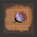 Fresh Purple Garlic Bulb Placed on Orange Checkered Mat Surface