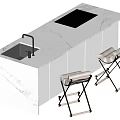 Modern Nakajima Dining Table and Chair Combination 3d model
