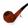 Classic Handcrafted Wooden Tobacco Pipe With Silver Metal Stand And Smooth Texture