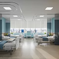 Hospital Outpatient Modern Nurse Station With Reception Desk And Clock