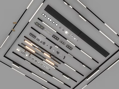 Various Downlights And Spotlights Ceiling Lighting Fixtures With Different Designs 3d model