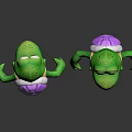 Playful Cartoon Turtle Characters Featuring Purple Shell And Yellow Shell With Green Bodies