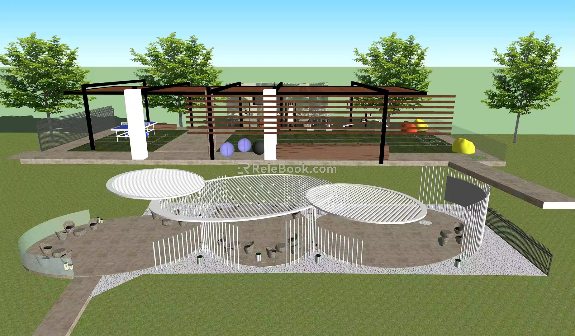 Modern Gallery Frame Creative Special-shaped Arc Commercial Square Gallery Frame Gallery Pavilion Gazebo 3d model