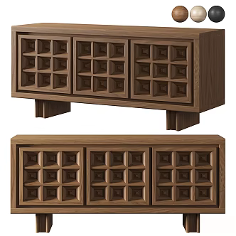 Antique TV Cabinet Low Cabinet Side Cabinet 3d model