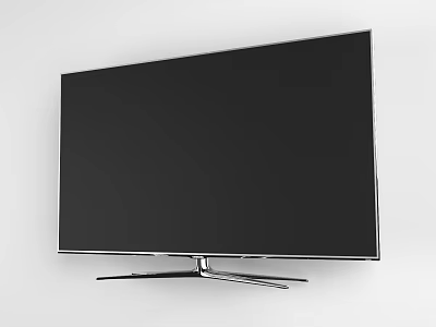 Modern Flat Screen TV With Sleek Metal Frame And Stylish Stand Design 3d model