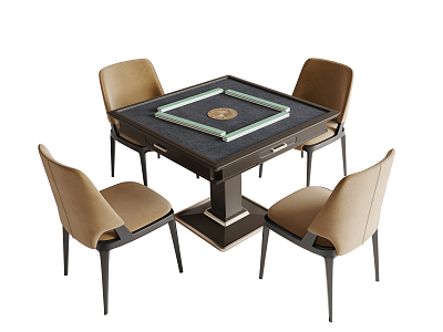 Modern Mahjong Table and Chair Mahjong Table and Chair Combination 3d model